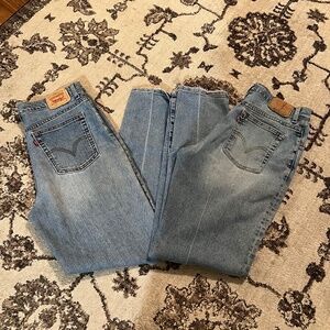 Lot of 2 Vintage Levi's 550 & 512 Classic Tapered Stretch Mom Jeans Size 14 M